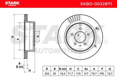 спирачен диск STARK SKBD-0022871