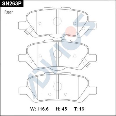 Комплект тормозных колодок, дисковый тормоз ADVICS SN263P для TOYOTA VENZA