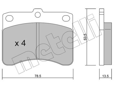 Комплект тормозных колодок, дисковый тормоз METELLI 22-0201-0 для DAIHATSU HIJET