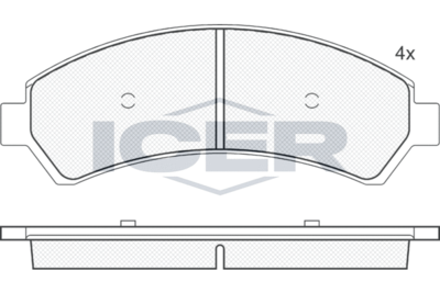 Комплект тормозных колодок, дисковый тормоз ICER 181410 для CHEVROLET S10