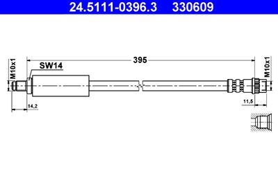 Тормозной шланг ATE 24.5111-0396.3 для RENAULT ESPACE