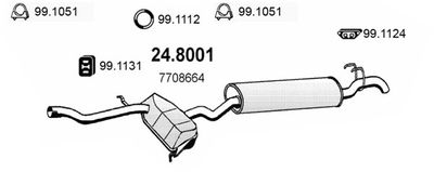 ASSO 24.8001 Глушитель выхлопных газов  для LANCIA DEDRA (835_) 1.8 i.e. (835BD, 835AD)