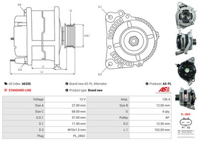 GENERATOR / ALTERNATOR AS-PL A6326 4