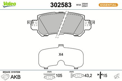 BREMSBELAGSATZ SCHEIBENBREMSE