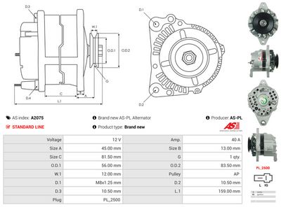 GENERATOR / ALTERNATOR AS-PL A2075 5
