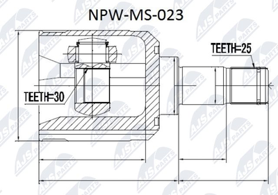 Шарнирный комплект, приводной вал NTY NPW-MS-023 для MITSUBISHI LANCER