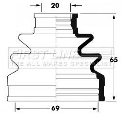 Bellow, drive shaft FIRST LINE FCB6039