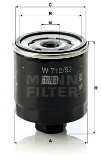 Масляный фильтр MANN-FILTER W 712/52 для AUDI A2