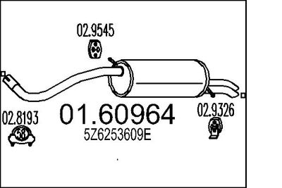 Глушитель выхлопных газов конечный MTS 01.60964 для VW FOX