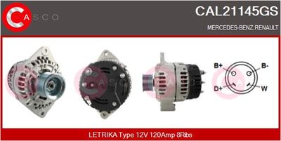 CASCO CAL21145GS Генератор для MERCEDES-BENZ (Мерседес Е-класс)