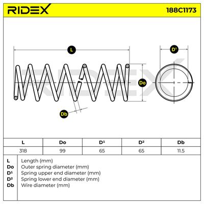 пружина за ходовата част RIDEX 188C1173