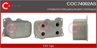 Olejový chladič, motorový olej CASCO COC74002AS