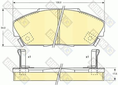 Комплект тормозных колодок, дисковый тормоз GIRLING 6107339 для ACURA LEGEND