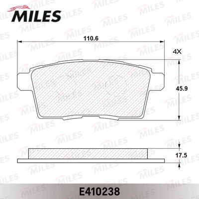 Комплект тормозных колодок, дисковый тормоз MILES E410238 для MAZDA CX-9