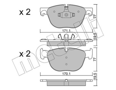 Комплект тормозных колодок, дисковый тормоз 22-0770-0