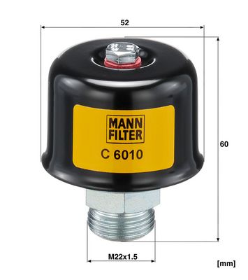 Hydraulisch filter ontluchting 52x48mm M22x1,5mm past: NEW HOLLAND CR10.90, CR8.90, CR9070, CR9080, CR9090, CR9.90, 8070, 8080, 8090, 840, 860, 880, CX8.80, CX8.90, 600, 650, 700, 780, 850, 9040