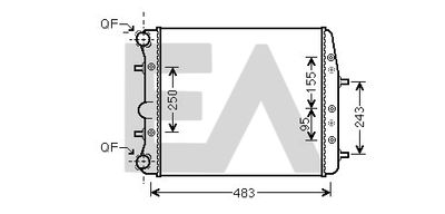 Радиатор, охлаждение двигателя EACLIMA 31R77134 для VW FOX