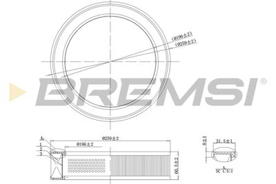 Воздушный фильтр BREMSI FA2068 для MITSUBISHI LANCER