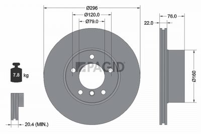 спирачен диск PAGID 50439NHC