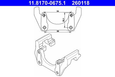 Bracket, brake caliper 11.8170-0675.1