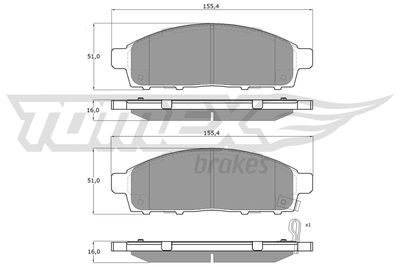 Комплект тормозных колодок, дисковый тормоз TOMEX Brakes TX 19-31 для FIAT FULLBACK