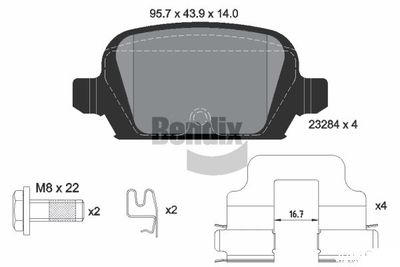 BENDIX Braking BPD1956 Тормозные колодки и сигнализаторы для OPEL CORSA C (X01) 1.8 (F08, F68)