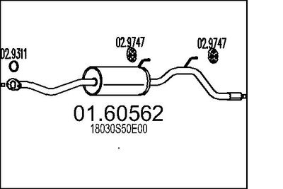 MTS 01.60562 Глушитель выхлопных газов  для HONDA LOGO (Хонда Лого)