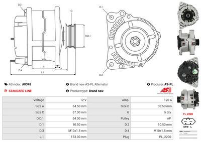 GENERATOR / ALTERNATOR AS-PL A0348 4