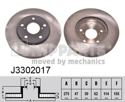 NIPPARTS J3302017 Тормозные диски для TOYOTA MR2 II (SW2_) 2.0 Turbo (SW20_)