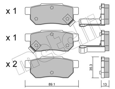 Комплект тормозных колодок, дисковый тормоз METELLI 22-0170-1 для ROVER 25