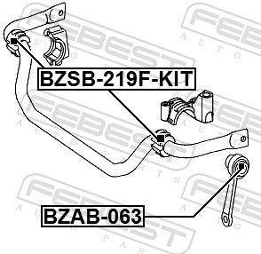 Mounting, axle strut BZAB-063