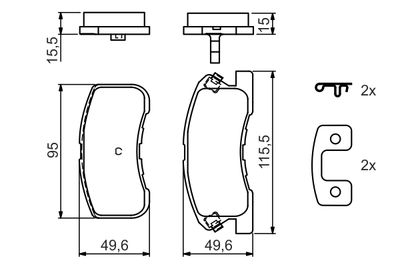 Brake Pad Set, disc brake 0 986 424 697