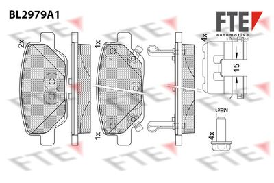 Комплект тормозных колодок, дисковый тормоз FTE BL2979A1 для FIAT TIPO