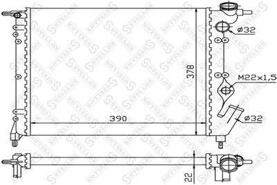STELLOX 10-25293-SX Радиатор охлаждения двигателя для RENAULT 19 I (B/C53_)