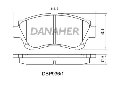 Комплект тормозных колодок, дисковый тормоз DANAHER DBP936/1 для TOYOTA PROGRES