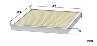 Cabinefilter (300x250x24mm, (en) ventilating, panel)