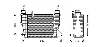 AVA QUALITY COOLING Intercooler, inlaatluchtkoeler (RTA4553)