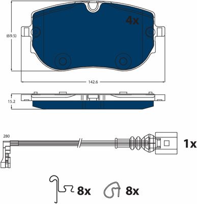 BREMSBELAGSATZ SCHEIBENBREMSE