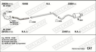 ABGASANLAGE WALKER REK018315BD