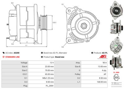 GENERATOR / ALTERNATOR AS-PL A5200 4