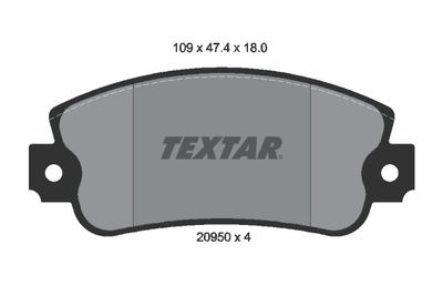 Комплект тормозных колодок, дисковый тормоз TEXTAR 2095005 для SEAT MALAGA