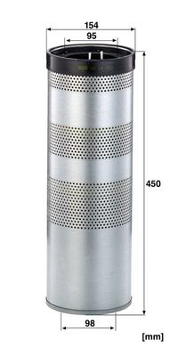Hydraulisch filter (patroon) past: BELL 310 SG, 315 SG CASE IH 290 CLAAS 547, 557, 567, 577, 426, 436, 446, 456 EXACT 1000 HITACHI EG70R, 230, 240, ZW310, ZX170W-5B, ZX200, ZX200-3, ZX200LC-3