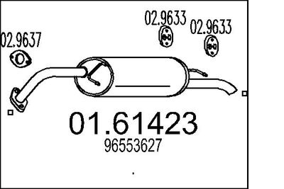 Глушитель выхлопных газов конечный MTS 01.61423 для DAEWOO GENTRA
