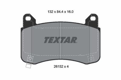 Комплект тормозных колодок, дисковый тормоз TEXTAR 2615201 для TESLA MODEL Y