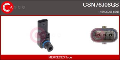 Senzor, tlak výfukového plynu CASCO CSN76J08GS