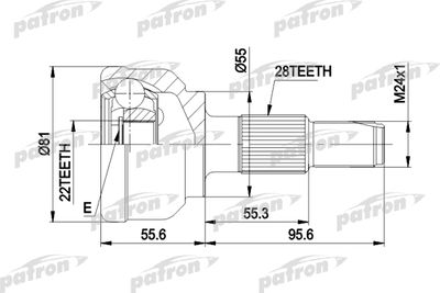 PATRON PCV1300 ШРУС  для ALFA ROMEO 166 (Альфа-ромео 166)