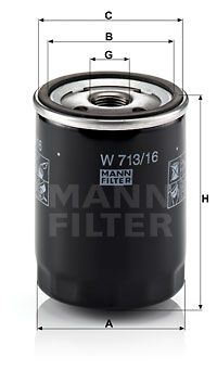 Масляный фильтр MANN-FILTER W 713/16 для LANCIA LYBRA