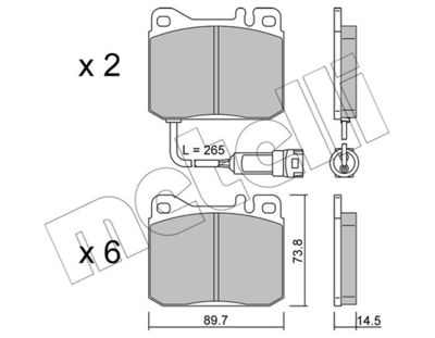 Комплект тормозных колодок, дисковый тормоз METELLI 22-1149-0 для BENTLEY TURBO