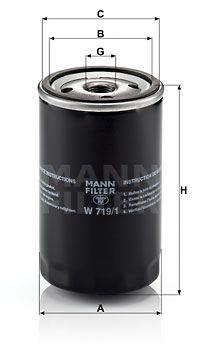 Масляный фильтр MANN-FILTER W 719/1 для OPEL COMMODORE