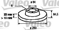 Тормозной диск VALEO 187040 для IVECO DAILY